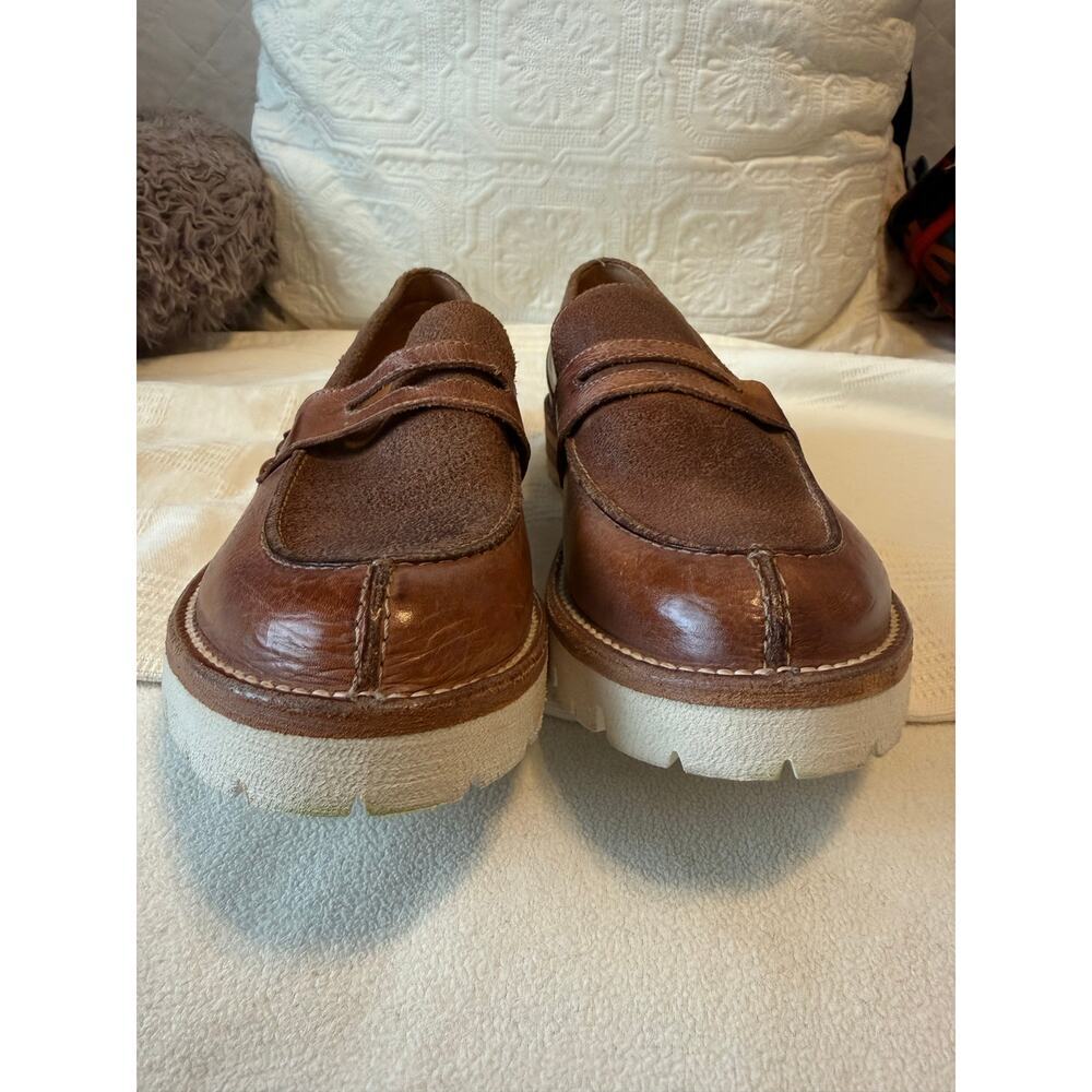 BedStU Reina Leather Chunky Penny Loafer Brown Size 8 - Picture 5 of 8